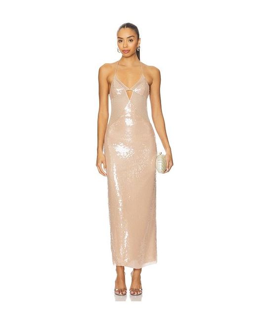 Ceren Ocak White Sequin Cut-Out Dress
