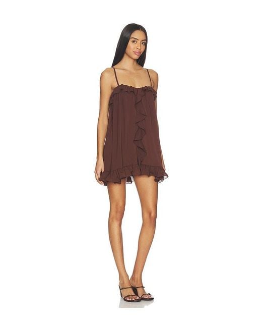 Runaway the Label Red Kristia Flounce Ruffle Mini Dress