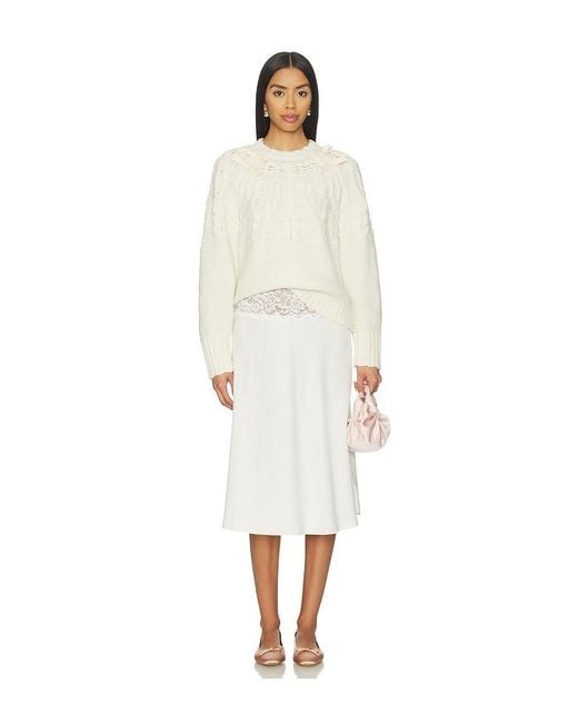 LoveShackFancy White Lässiger Pullover Sloanna