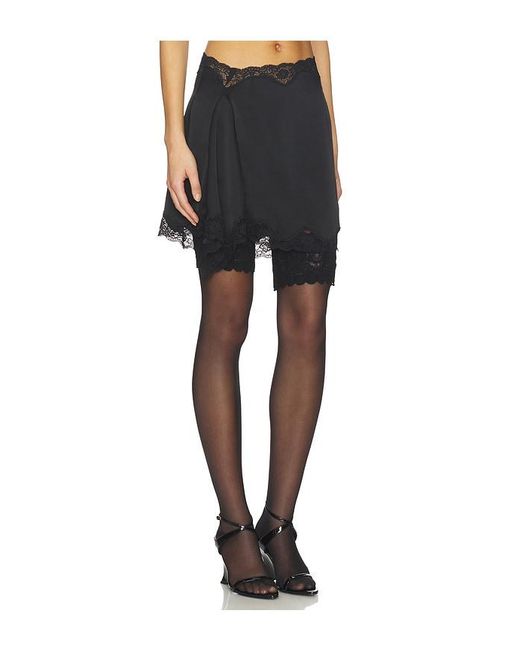 Vaillant Black Signature Satin Mini Skirt