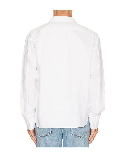 Citizens of Humanity White Single Pocket Work Shirt for men