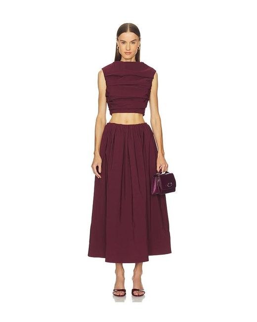 Camila Coelho Purple Carina Midi Skirt
