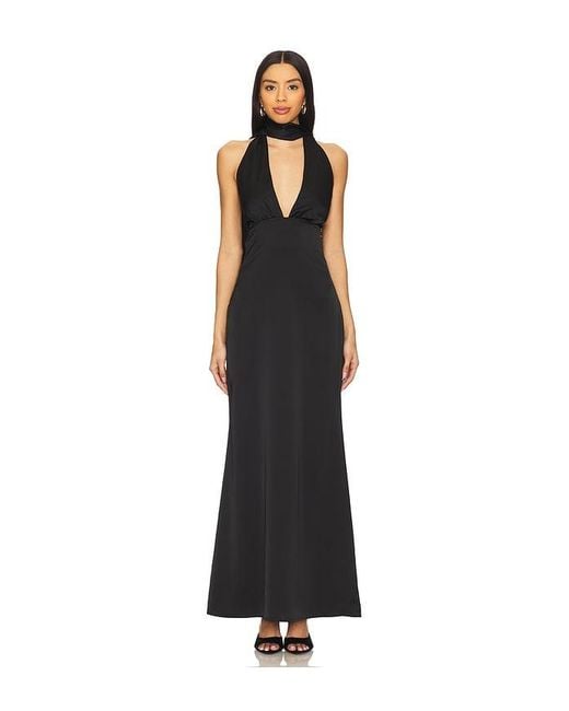 superdown Black Bethany Halter Gown