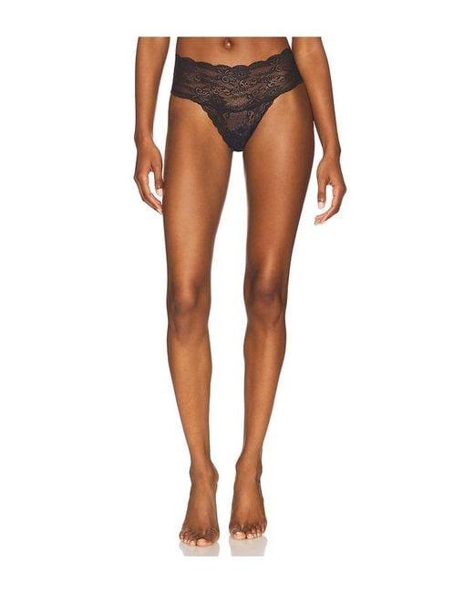 Journelle Black Sapna Mid-Rise Thong