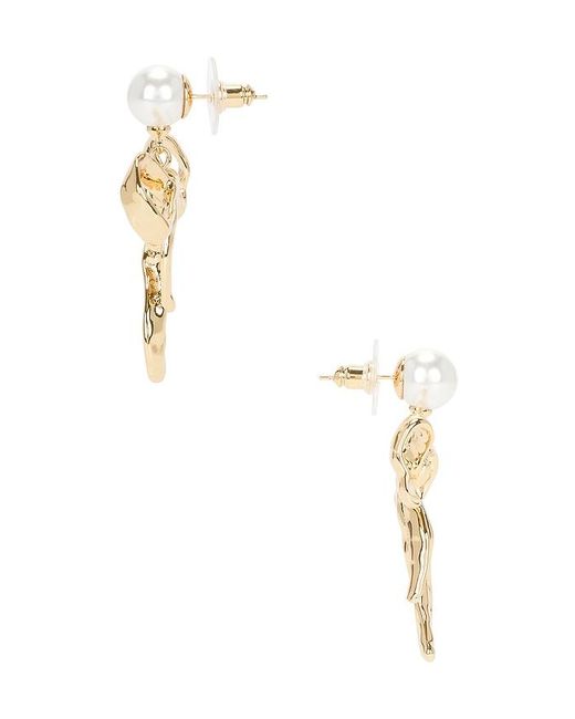 Pendientes Earrings En Color Oro Metálico Talla En Self-Portrait de color Metallic