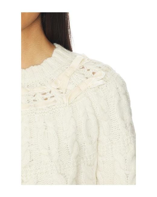 LoveShackFancy White Lässiger Pullover Sloanna