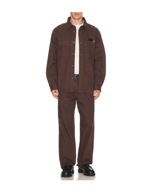 Palmes Brown Coarse Overshirt for men