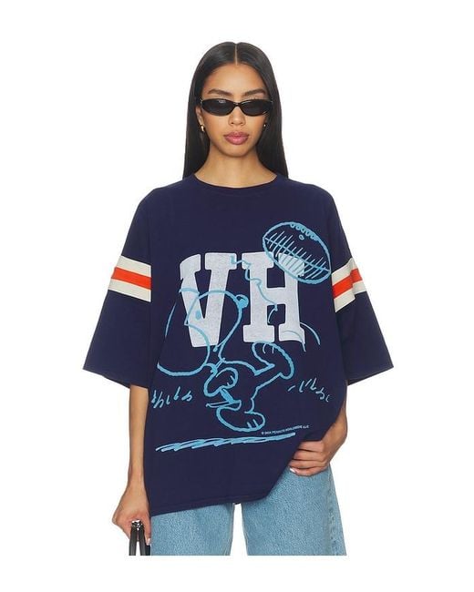 Vintage Heavy Blue X Peanuts Snoopy Football Jersey