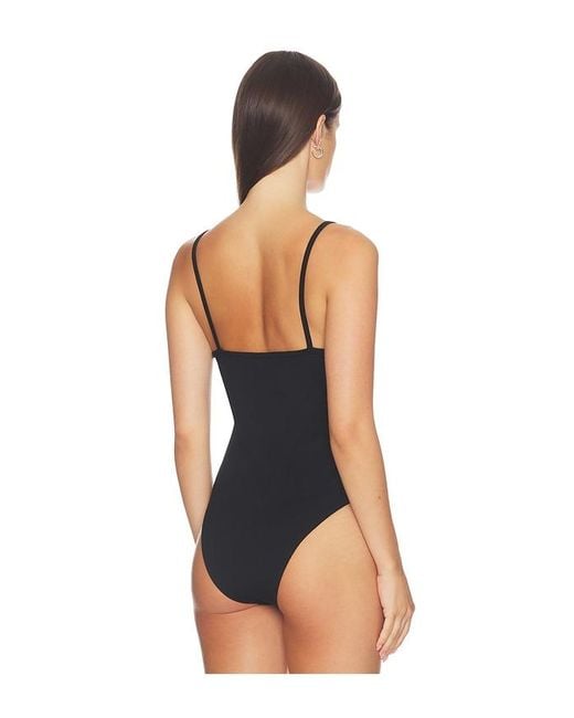 BARELOOM Black Luna Deep V Cami Bodysuit
