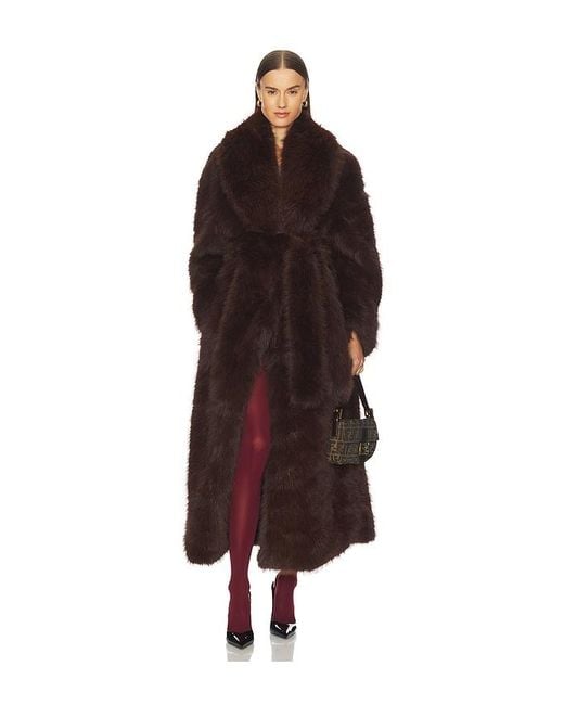 AFRM Multicolor Lisbon Maxi Faux Fur Coat