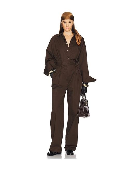 Helsa Brown Paperbag Jumpsuit