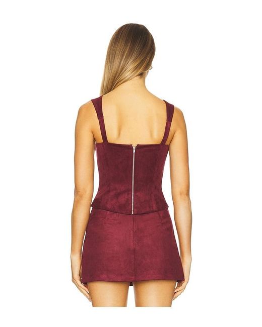 Amanda Uprichard Red Ceronne Suede Top