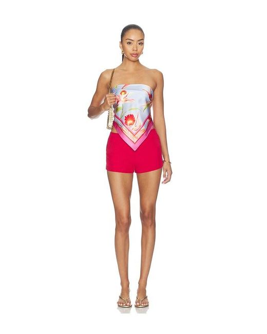 retroféte Red Alivia Silk Top