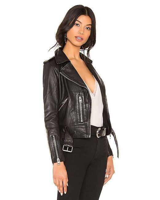 AllSaints Black Balfern Leather Biker Jacket