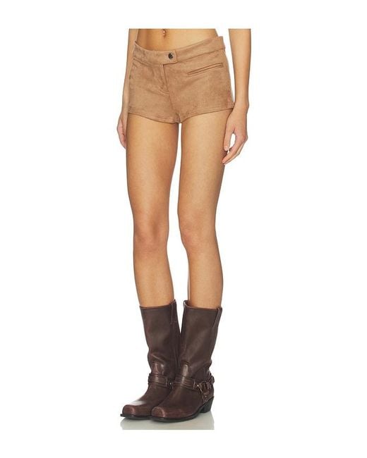 MORE TO COME White Graysen Faux Suede Short