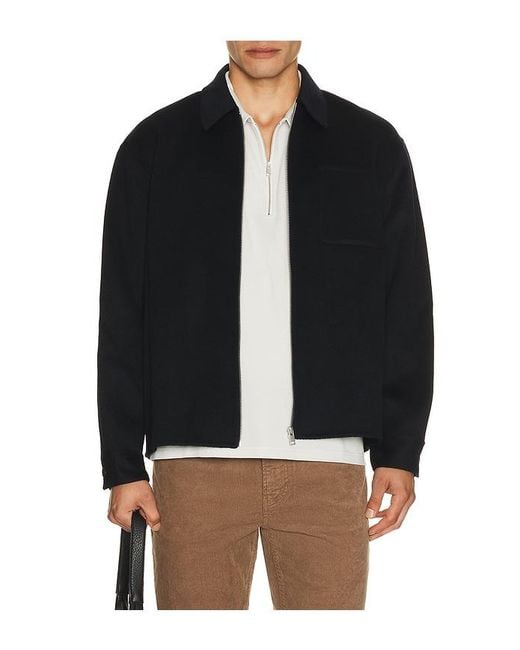FRAME Black Double Face Zip Shirt Jacket for men