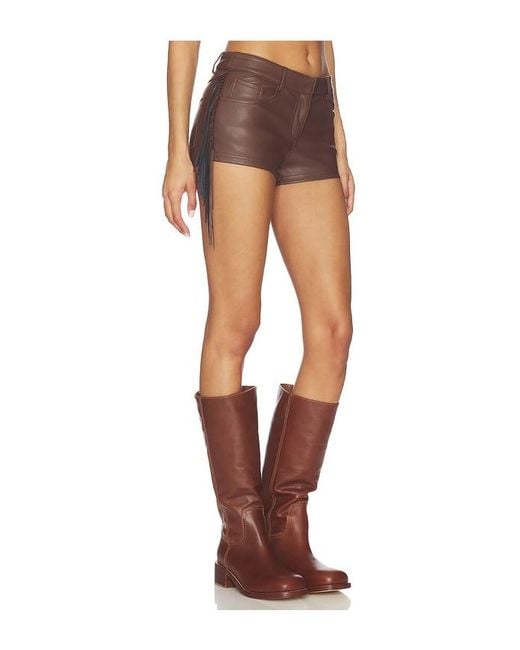 superdown Brown Karina Fringe Short