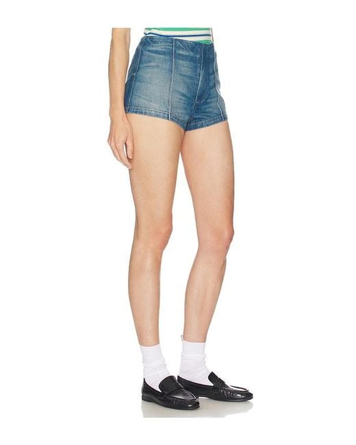 Helsa Blue Denim Micro Short