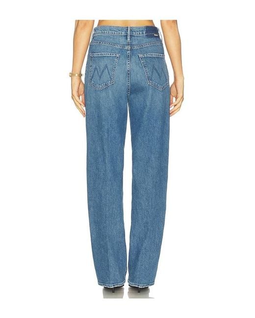 Mother Blue High Waisted Tunnel Vision Sneak Jeans