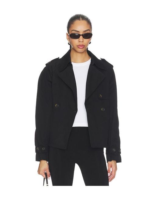 GOOD AMERICAN Black Cropped Trench Jacket