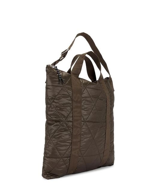AllSaints Brown Kei Quilt Backpack for men