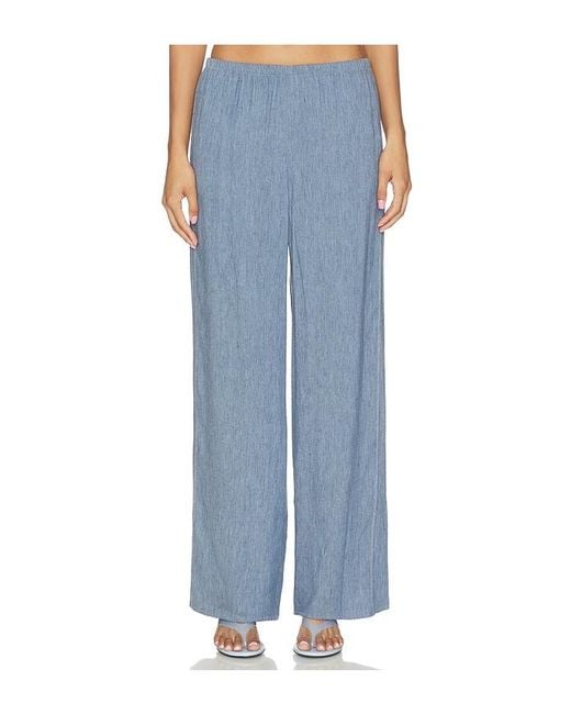 Theory Blue Denim Slit Pant