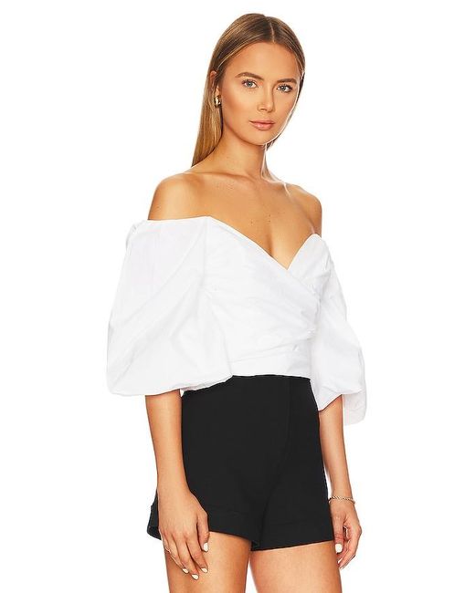 Bardot White Eva Poplin Top