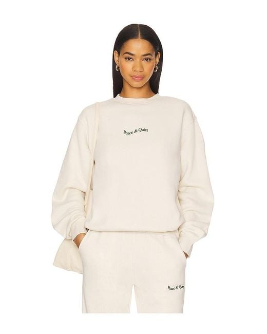 Museum of Peace & Quiet Natural Wordmark Crew Neck Sweatshirt