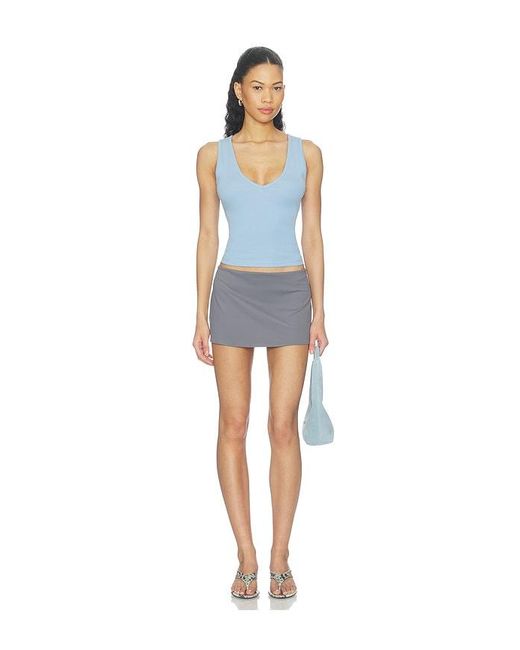 GUIZIO Blue Micro Mini Stretch Skirt