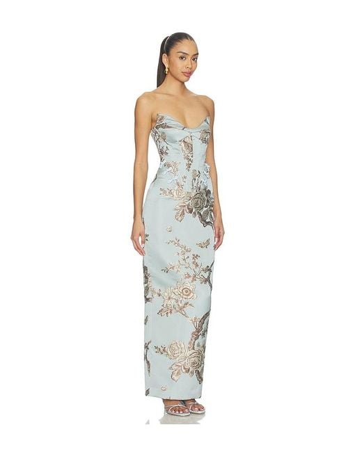 SAU LEE Multicolor Novella Brocade Dress
