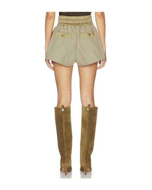 Balmain Green Two Pockets Cotton Twill Short