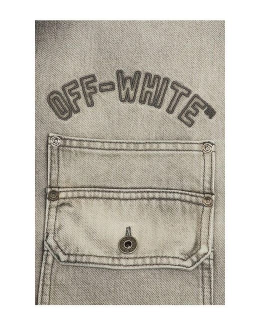 Off-White c/o Virgil Abloh Blue Denim Military Overshirt for men