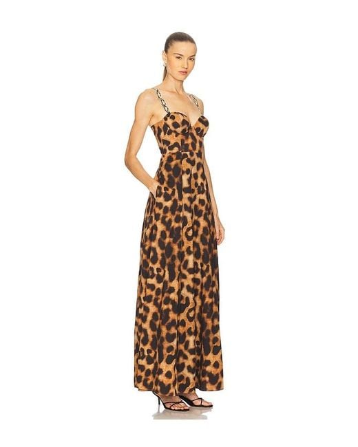 L'Agence Brown Sutton Strap Maxi Dress