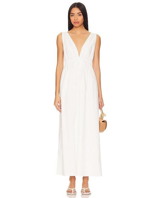 Line & Dot White Midi-Kleid Walk About