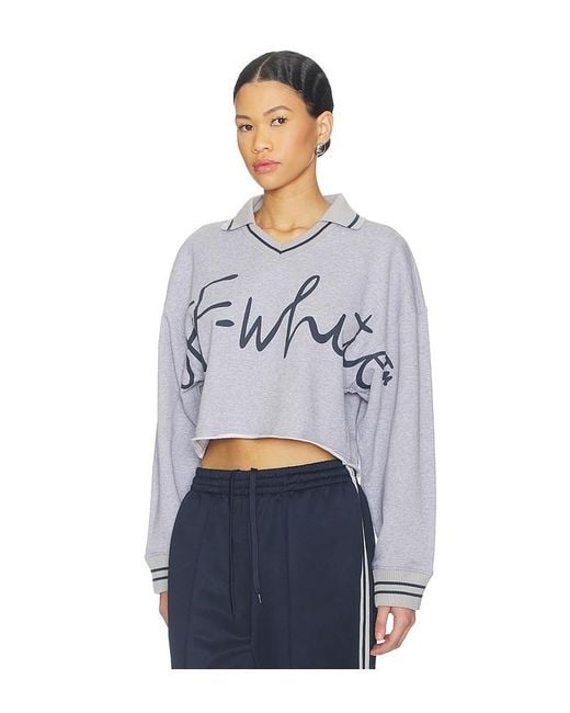 Off-White c/o Virgil Abloh Blue Script Polo Sweatshirt