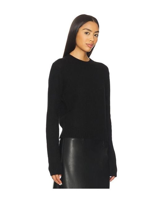 Enza Costa Black Easy Long Sleeve Crew Sweater