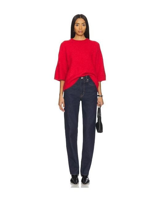 Pistola Red Micah Short Sleeve Crewneck Sweater