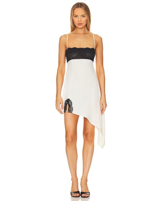 WeWoreWhat Lace Asymmetrical Slip Dress White