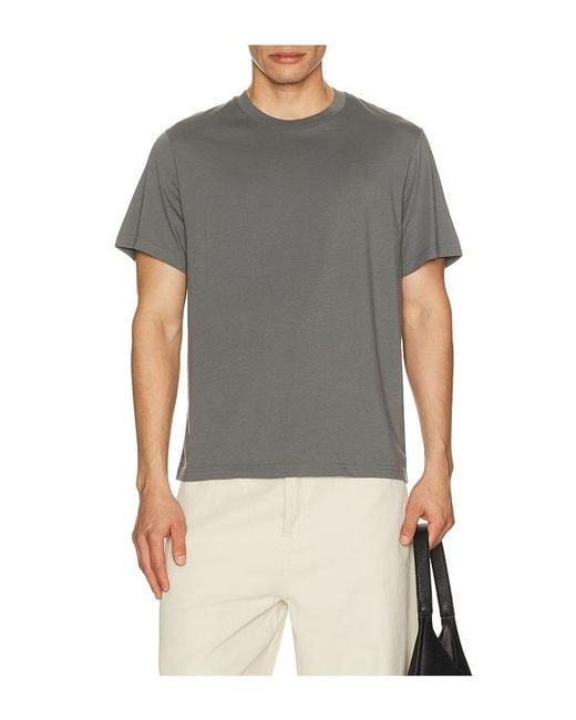 FRAME Gray Short Sleeve Light Cotton Tee for men