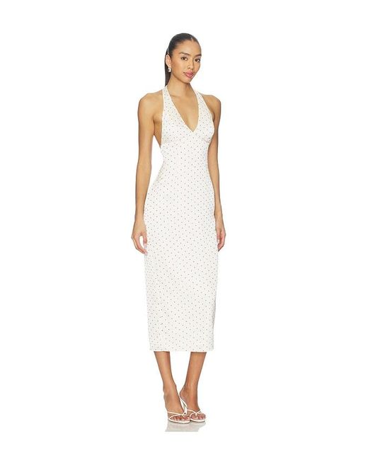 MORE TO COME White Zaia Halter Midi Dress