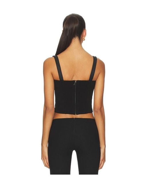MARRKNULL Black Printed Pleated Corset Top
