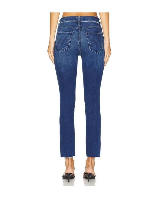Mother Blue The Mid Rise Dazzler Ankle Fray Jeans