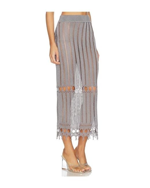Lovers + Friends Francie Metallic Knit Maxi Skirt