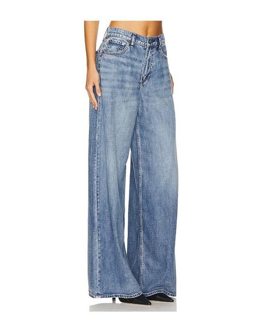 Rag & Bone Blue Featherweight Sofie Wide Leg