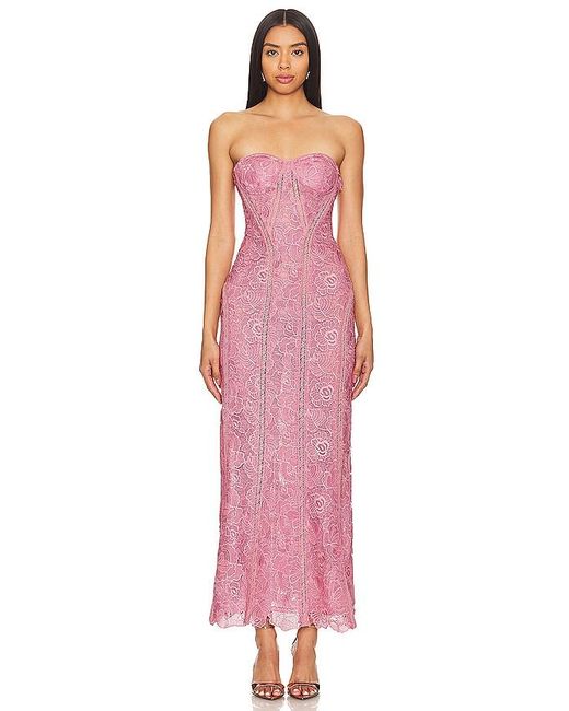 Rococo Sand Red X Revolve Paris Lace Midi Dress