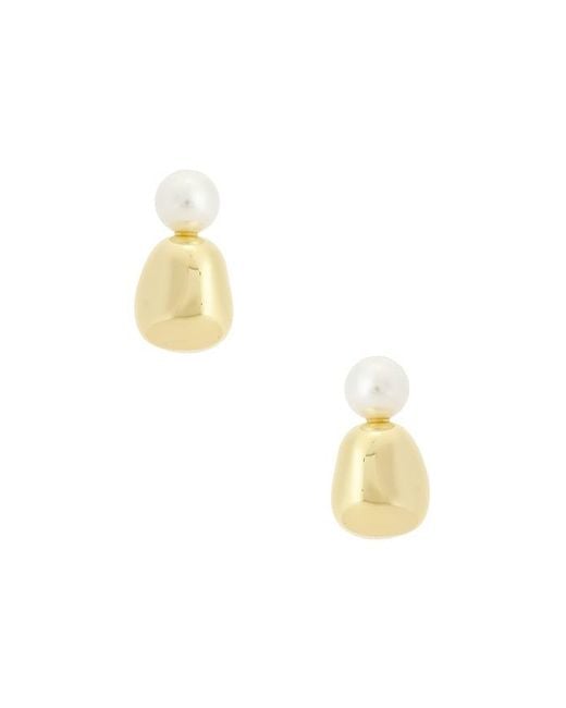 Lele Sadoughi White Pebble Stud Earrings
