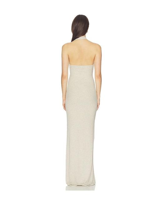 ÉTERNE White Halter Maxi Dress