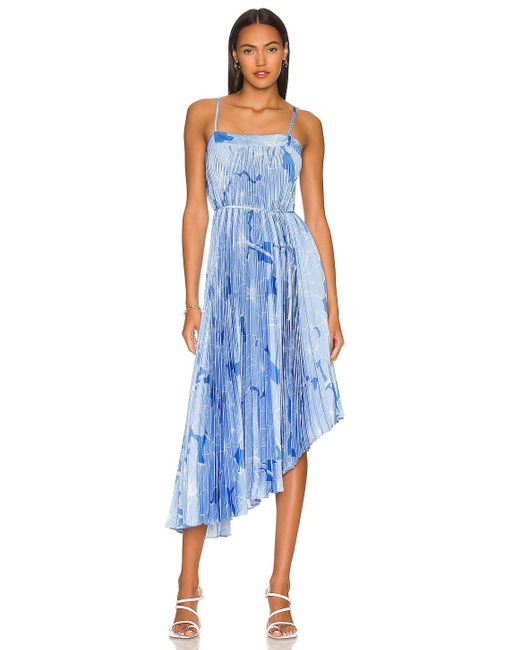 MILLY Blue Irene Waterlily Print Dress