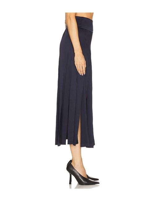 Monse Blue Panel Fringe Skirt