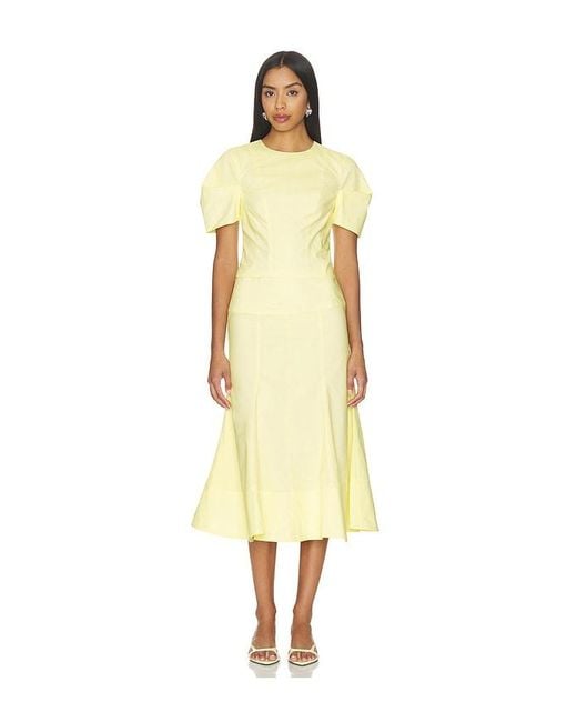 Camila Coelho Yellow Nara Midi Skirt